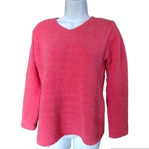 SML Sport Pink Coral V-Neck Sweater Small